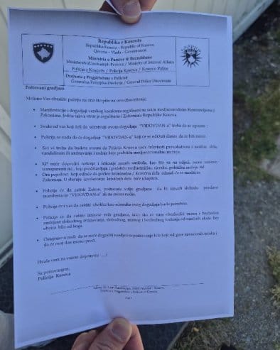 ŠIPTARI PONIŽAVAJU SRBE NA VIDOVDAN: Upustvo terorista našem narodu kako da se ponaša u svojoj zemlji (FOTO)